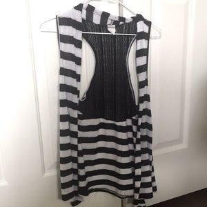 Lavish Maternity Striped Cardigan and Tank Combo